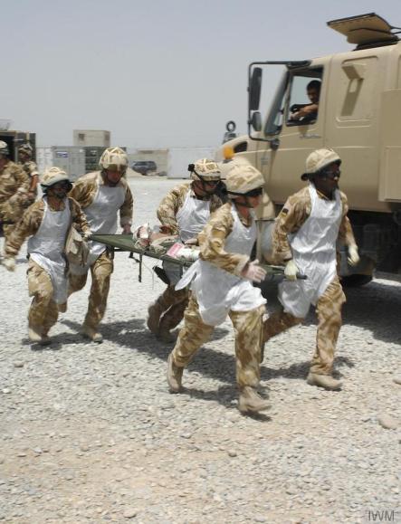 Transferring an injured child to the hospital in Camp Bastion Transferring an injured child to the hospital in Camp Bastion