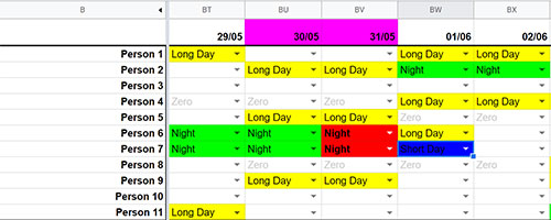 The use of Google Sheets to develop a flexible rota system ...